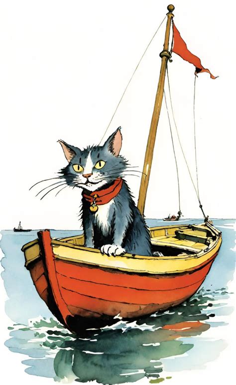 cat  boat cat art kittens cutest cats