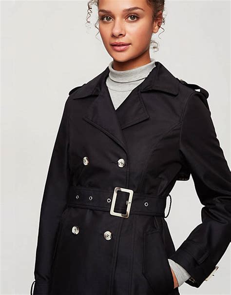 Miss Selfridge Black Belted Trench Coat Best Sale Jkuatacke