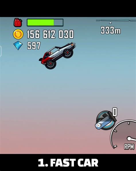 Top 6 Fastest Cars In Hill Climb Racing Youtube