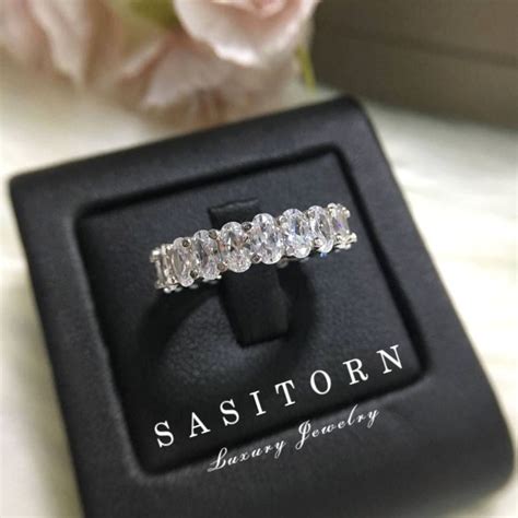 Sasitorn แหวนเพชรแถวรอบวง เพชรเกรดดทสดงานเทยบแท สวยหร เลอคา