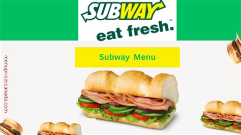 Subway Menu And Prices In Canada [updated December 2024]