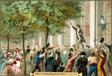 Camille Desmoulins At The Palais Royal 12 07 1789 Chromolithography