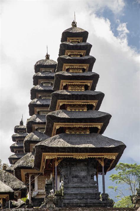 Indonesia Bali View Of Pagoda In Mother Temple Of Besakih Stock Photo