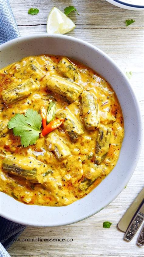 Dahi Bhindi Recipe Okra Simmered In A Spiced Tangy Yogurt Curry