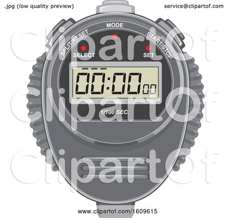 Clipart Of A Digital Stopwatch Timer Royalty Free Vector Illustration