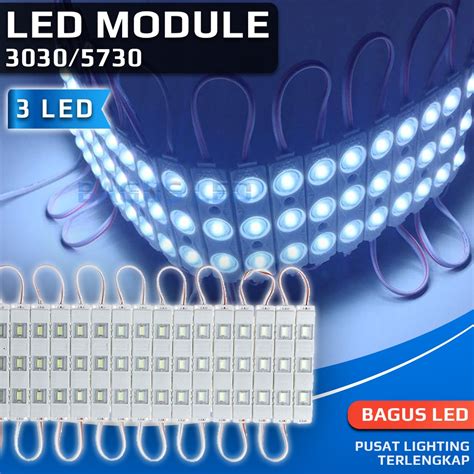 Jual Lampu Modul LED 3 Mata 5730 3030 SMD 12V Waterproof Super Terang