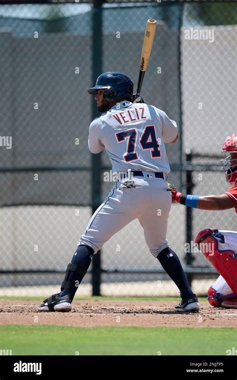 Fcl Tigers Frank Veliz 74 Bats During A Florida Complex League Baseball Game Against The Fcl