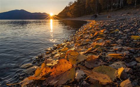 Autumn Sunset Over Lake Wallpapers Wallpaper Cave