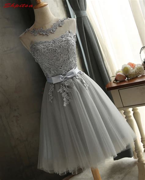 Silver Gray Short Homecoming Dresses 8th Grade Prom Dresses Junior High