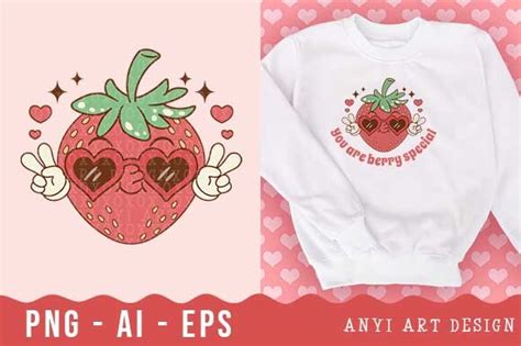 Valentines Day Strawberry Sublimation Graphic By Anyi Art Design