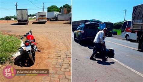 Matelândia Motociclista é levado ao hospital após ônibus atravessar a