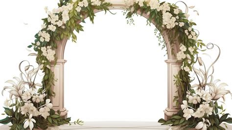 Un Arco Floral Con Flores En L Vector Premium