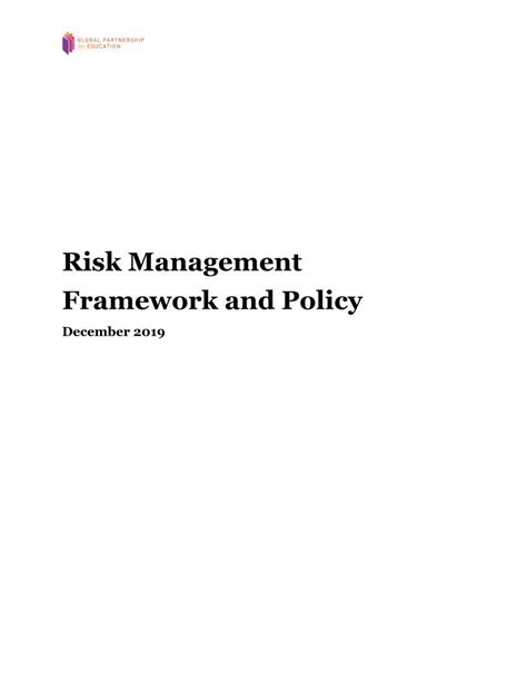 Pdf Risk Management Framework And Policy Dokumentips