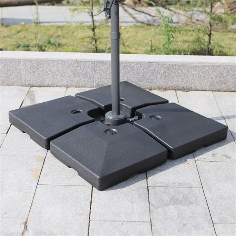 Outsunny Heavy Duty Square 4 Piece Offset Cantilever Umbrella Stand