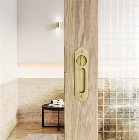 Leroy Sliding Door Privacy Set - Brushed Brass | ABI Interiors