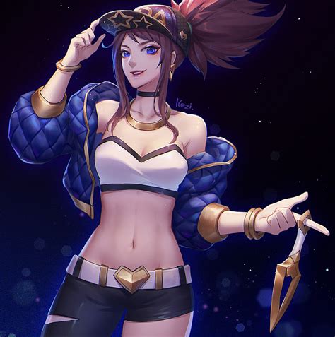 Pretty Game Girl Kda Akali Artist Kezi League Of Legends Waifu