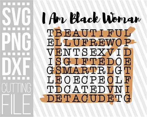 I Am Black Woman Svg Affirming Words Svg African American Etsy