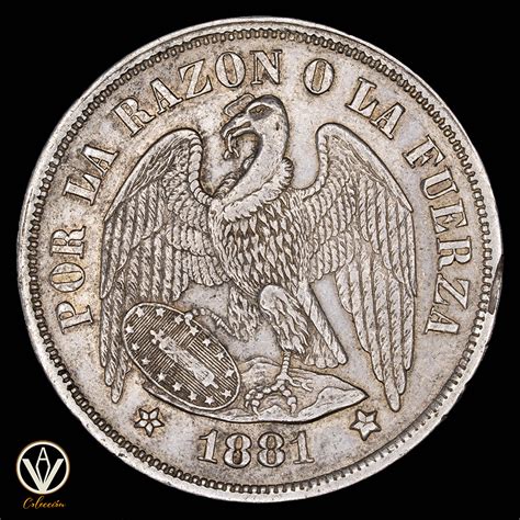 1 Peso 1881 Chile EL MERCADITO NUMISMÁTICO CHILE