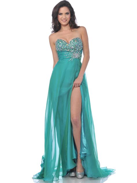 Strapless Embellished Sweetheart Prom Dress With Slit Sung Boutique L A