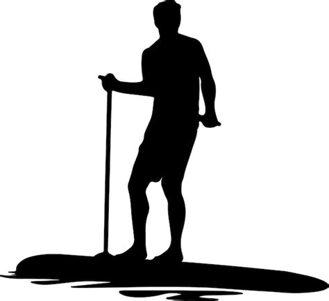 Paddle Boarding Silhouette Vector Standup Paddle Boarding Sup