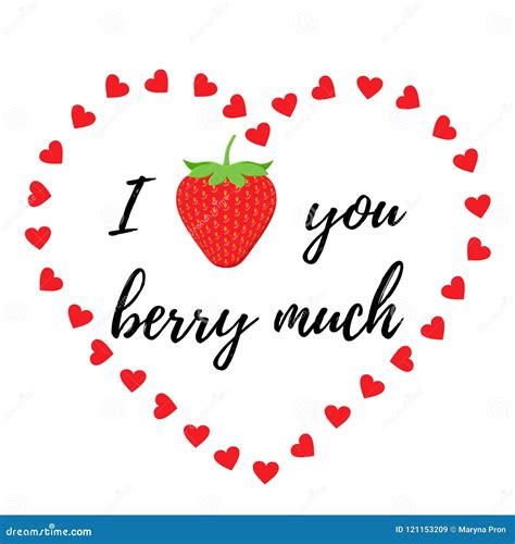 Love You Berry Much Quote Design Vector Illustration Stock Vector