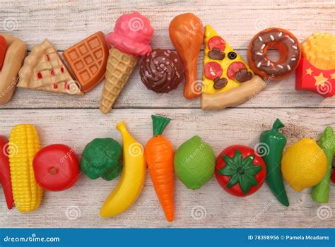 Fruits And Veg Or Junk Food They Re All Plastic Stock Photo Image Of