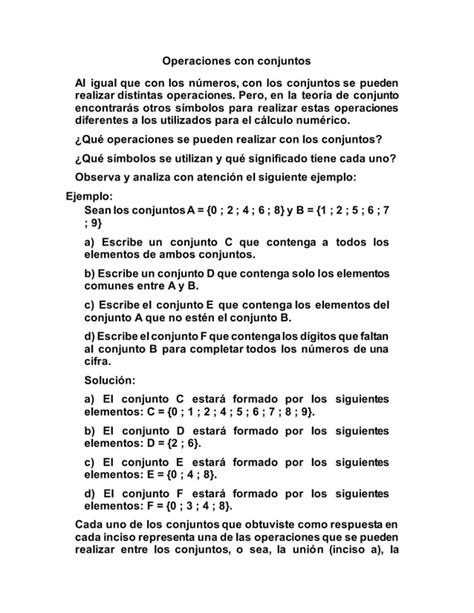 Operaciones Entre Conjuntos Pdf