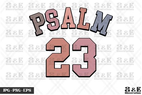 Christian Psalm 23 Scripture Bible Verse Graphic by a&e Illustration ...