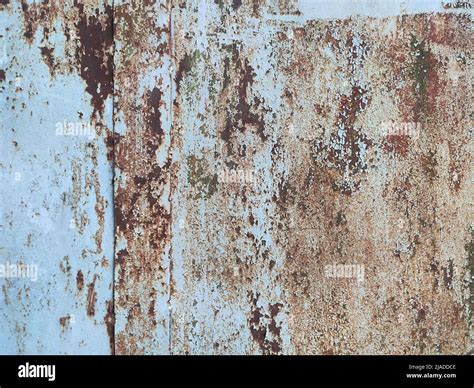 Corroded Metal Background Rusted White Painted Metal Wall Rusty Metal