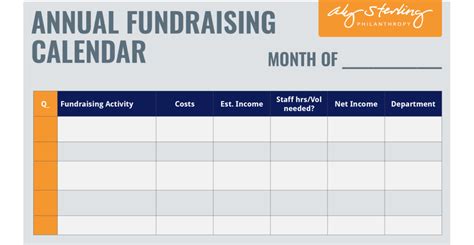 Fundraising Timeline Templates On Non Profits Marquee Equity