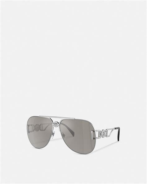 Medusa 95 Pilot Sunglasses Silver Versace In