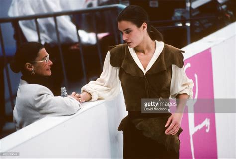 Katarina Witt With Her Coach Jutta Muller Before Performing Her