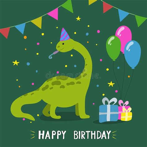 Dinosaurio Lindo De La Historieta Tarjeta De Felicitaci N Del Feliz