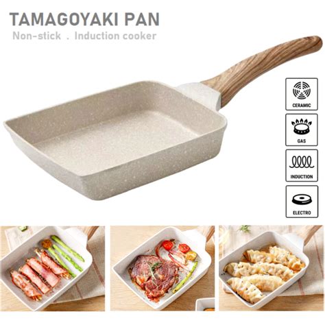 Induction Non Stick Tamagoyaki Grill Pan Omelette Tamago Fried Egg