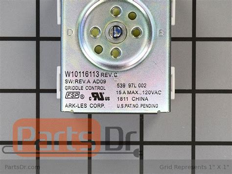 WPW10116113 Whirlpool Surface Element Switch Parts Dr