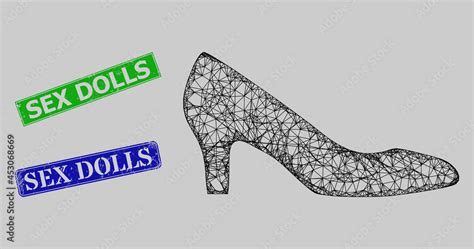 Carcass Net Mesh Lady Shoe Model And Sex Dolls Blue And Green