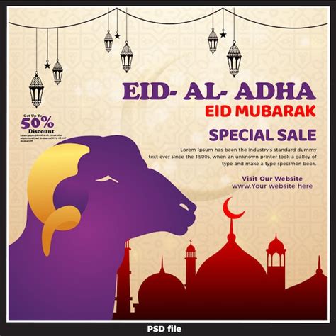 Premium Psd Psd Eid Al Adha Mubarak Islamic Festival Social Media