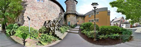 Michelstadt City Wall With Thieves Tower Panorama Cities