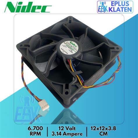 Jual Kipas DC Cooling Fan 12CM Nidec 12V 3 14A 4 Pin Kabel Highspeed 12