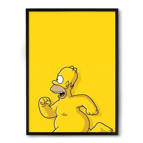 Quadro Decorativo X Cm Nerderia E Lojaria Homer Naked Preto