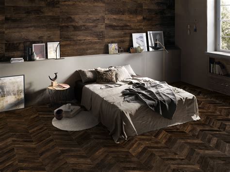 Porcelain Stoneware Wall Floor Tiles With Wood Effect PROVOAK NERO