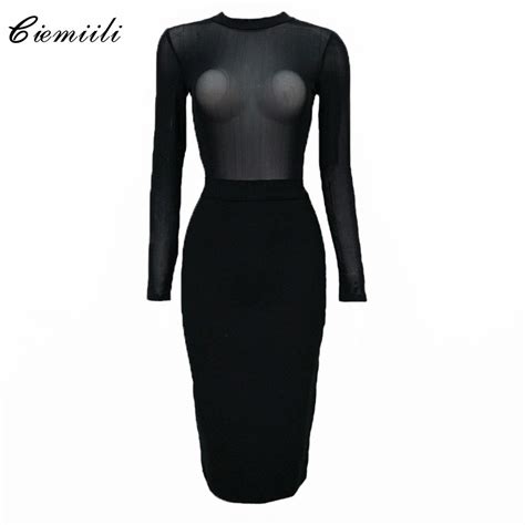 Ciemiili 2018 Nova Primavera Mulheres Sexy Malha Bandage Vestido De