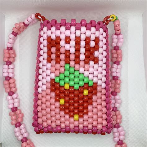 Strawberry Milk Carton Kandi Purse Y2k Crossbody Bag Hand Made 100