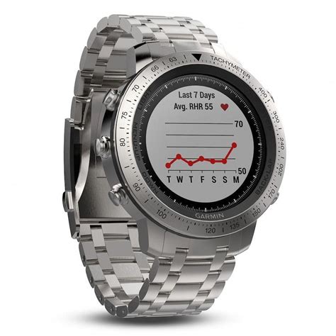 Garmin Fenix Chronos GPS Watch With Brushed Stainless Steel Watch Band