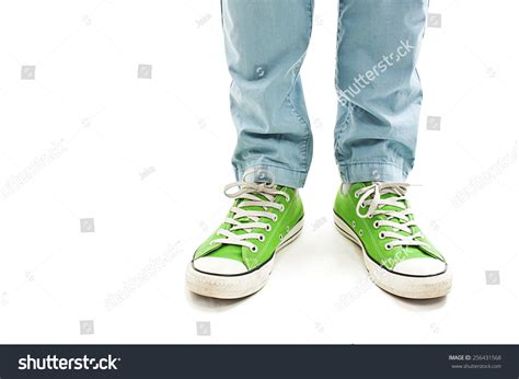 Mans Legs Vintage Green Shoes Isolated Stock Photo 256431568 Shutterstock