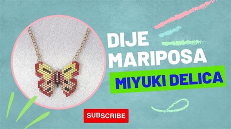 Dije Mariposa Miyuki Delica O Mostacilla Butterfly Beads Brick Stitch