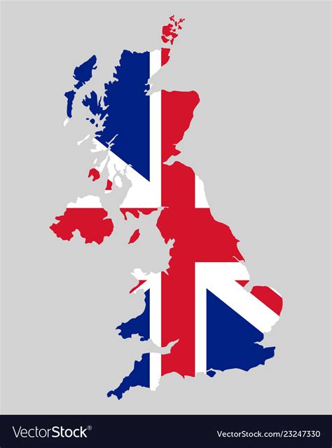 Map And Flag Of United Kingdom Royalty Free Vector Image