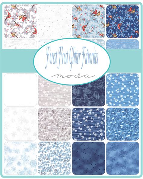 Moda Forest Frost Glitter Favorites Fat Quarter Bundle Abm