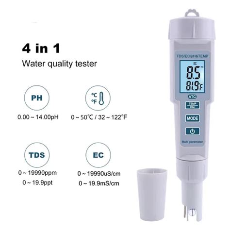 Ph Meter Tds Ec Digital Temperature Meter Water Quality Monitor