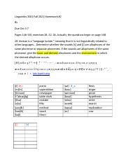 Ling 3001 HW 2 Blank Copy 1 Docx Linguistics 3001 Fall 2021 Homework